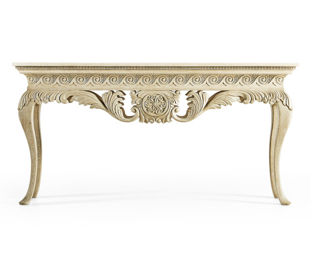 Incus Carved Console W/ Wood Top