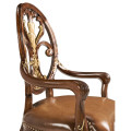 Sheraton Style Burl Walnut Oval Back Arm Chair