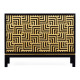 Black Storage Cabinet with Patterned Front
