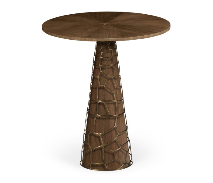 Circular Natural Walnut Bar Table 40