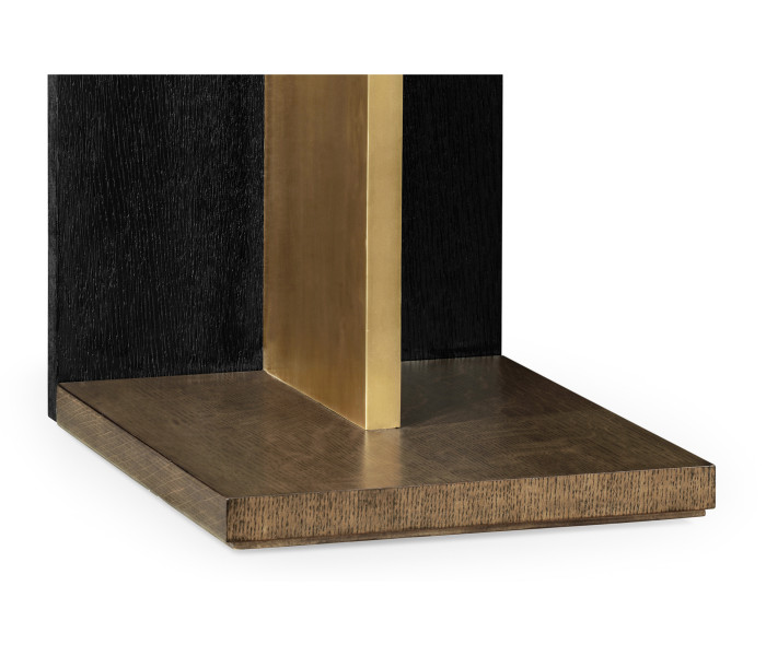 Rectangular Cut-Out Oak End Table