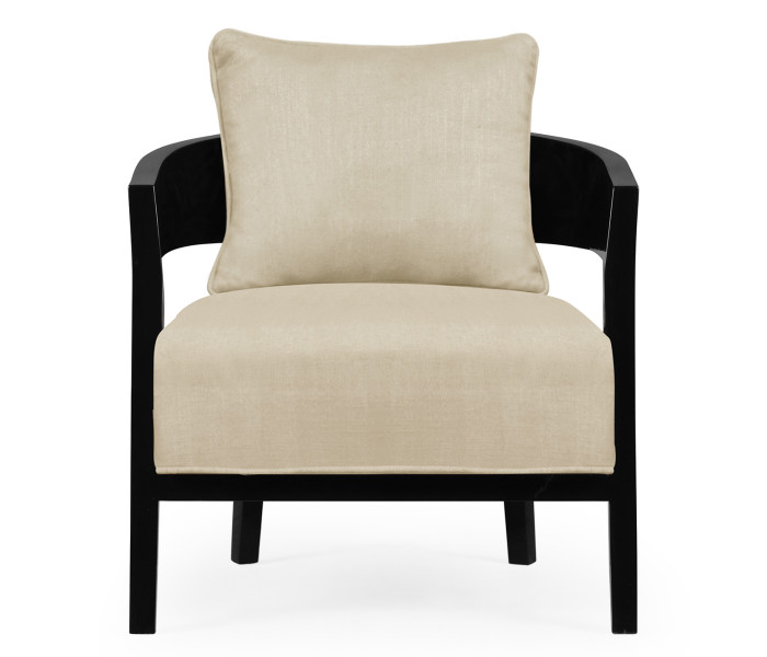 Smoky Black Tub Chair With Back Pillow