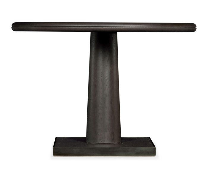 Round Dark Brown Ash Dining Table 41