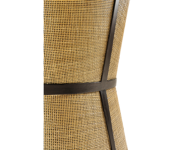 Dark Brown Ash & Woven Rattan Tub Chair