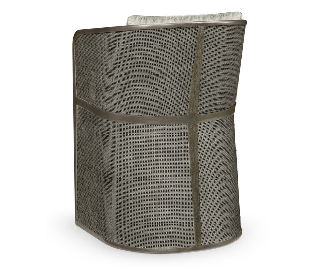 Grey & Dark Grey Rattan Tub Counter Stool
