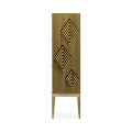 Op Art Diamond Bright Satinwood Left Drinks Cabinet