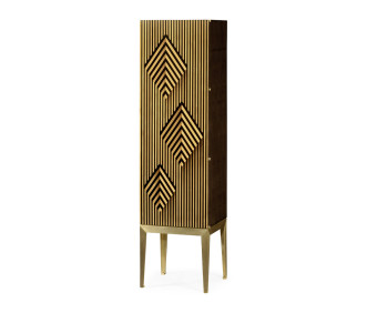 Op Art Diamond Bright Satinwood Right Storage Cabinet