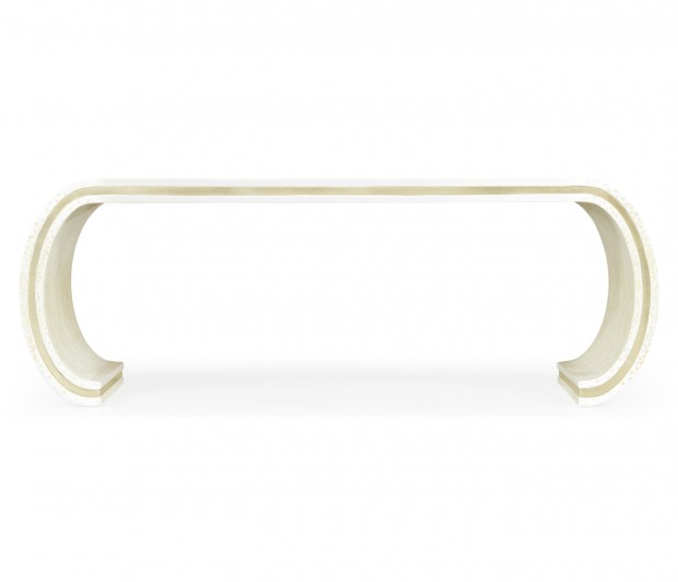 Curved Edges Ivory Eggshell Coffee Table