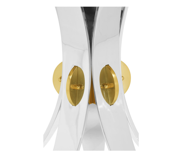 Fusion Round Stainless Steel End Table With Marble Top