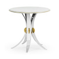 Fusion Round Stainless Steel End Table With Marble Top