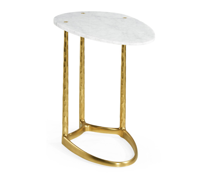 Fusion Brass Sofa Table With Marble Top