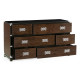 Large Campaign Style Dark Santos Rosewood Chest of Six Drawers