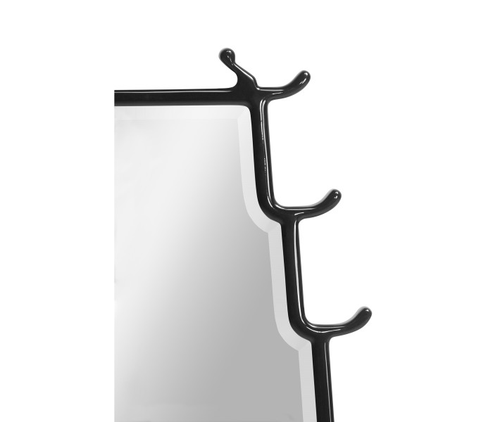 Asian Fusion Smoky Black Hanging Mirror