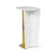 Fusion White Marble & Brass End Table