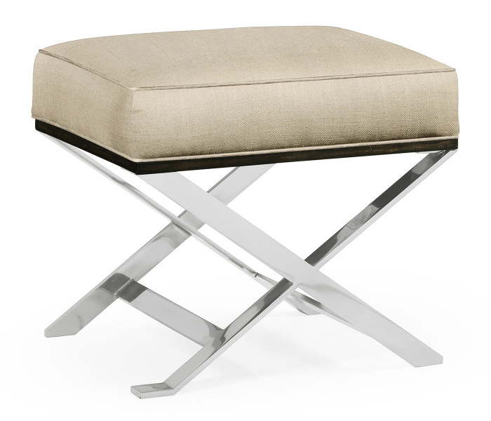 Contemporary White Stainless Steel Stool