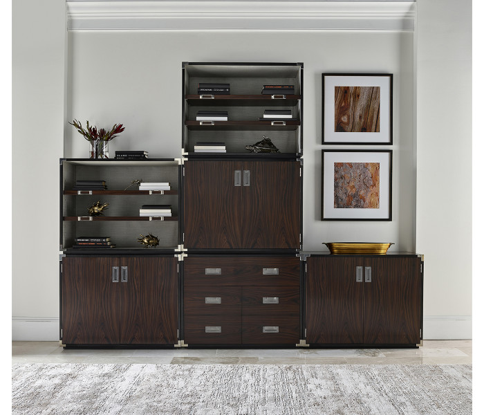 Campaign Style Dark Santos Rosewood Storage Cabinet
