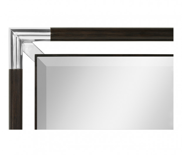 Campaign Style Charcoal Floor Standing Mirror