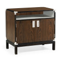 Campaign Style Dark Santos Rosewood Bedside Cabinet
