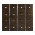 Campaign Style Dark Santos Rosewood Screen, Upholstered In Com