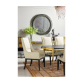 Fusion Rounded Black Gloss & Brass Dining Arm Chair