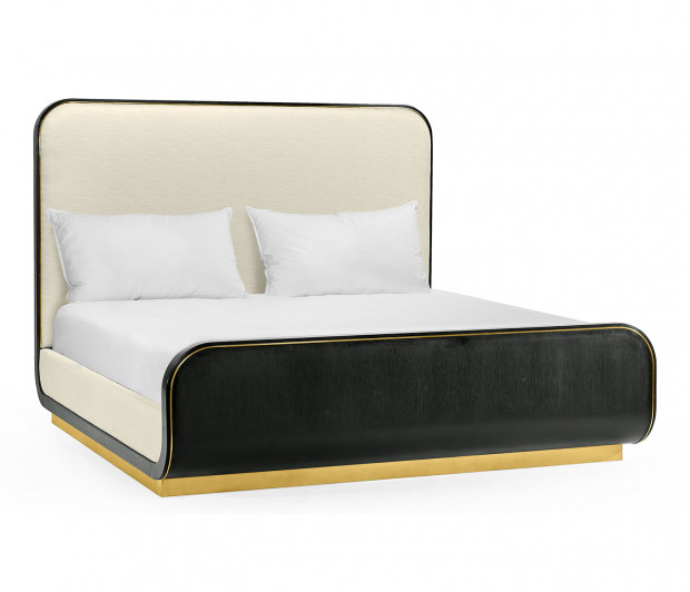 Fusion Curved Ebonised Oak Cali King Bed