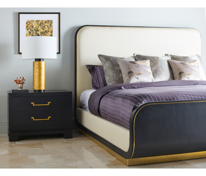 Fusion Curved Ebonised Oak Cali King Bed