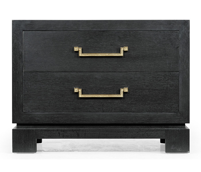 Fusion Ebonized Oak Nightstand With Drawers