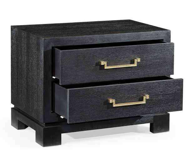 Fusion Ebonized Oak Nightstand with Drawers