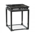 Fusion Smoky Black End Table With Marble Top