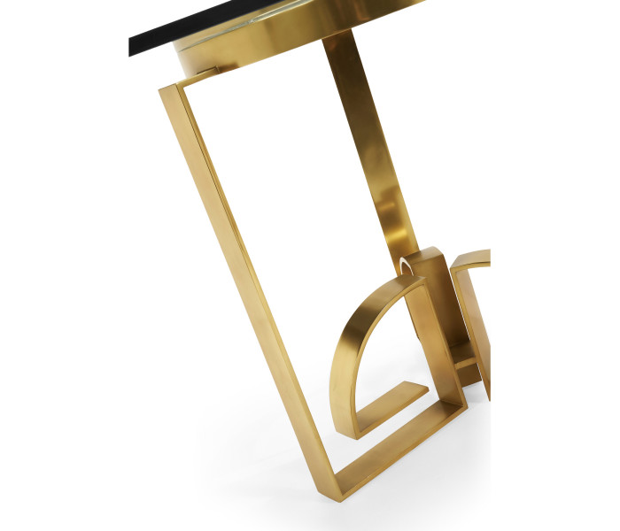 Fusion Rectangular Chinoiserie Antique Etched Brass Dining Table 87