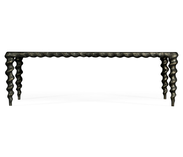 Karinta Antique Brass Coffee Table with Antique Mirror Top