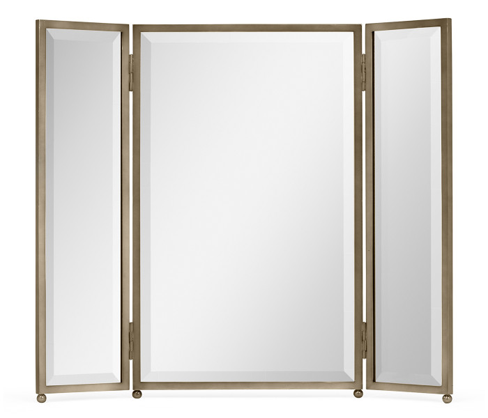 Triple Bronzed Stainless Steel Dressing Table Mirror