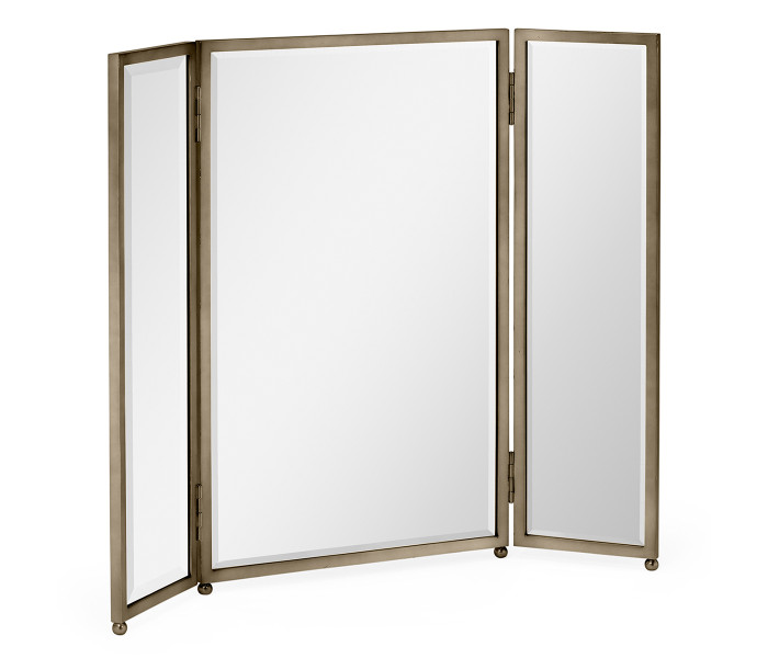 Triple Bronzed Stainless Steel Dressing Table Mirror
