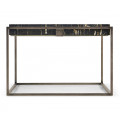 Rectangular Iron Cocktail Table With A Black Marble Top