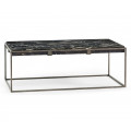 Rectangular Iron Cocktail Table With A Black Marble Top