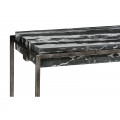 Rectangular Iron Console Table With A Black Marble Top