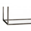 Rectangular Iron Console Table With A Black Marble Top