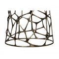 Round Geometic Brass Coffee Table With A Grey Marble Top