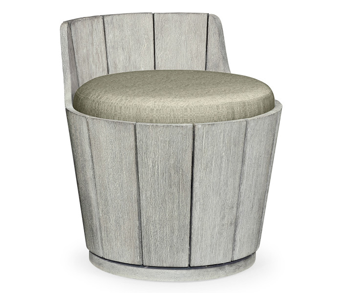 Swivel Cloudy Grey Storage Bucket Stool