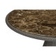 Round Dark Grey Rattan Dining Table with a Dark Marble Top