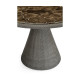 Round Dark Grey Rattan Dining Table with a Dark Marble Top