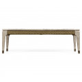 Rectangular Navajo Sand & Rattan Coffee Table With A Black Marble Top