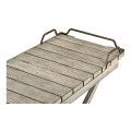 Rectangular Folding Navajo Sand & Antique Brass Tray Console Table