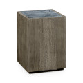 Square Grey End Table With A Light Marble Top