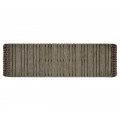 Rectangular Grey & Rattan Console Table With Curved Ends