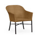 Rounded Back Mocha Steel & Tan Rattan Dining Chair with Cushion