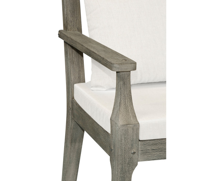 Grey Garden Bench with Cushion & Pillows