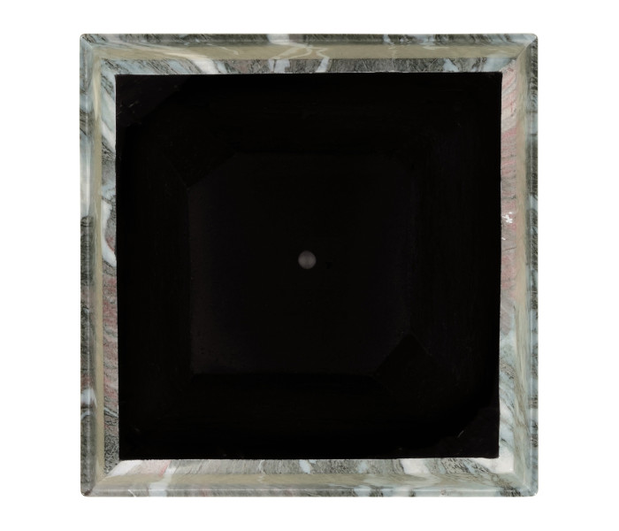 Small Square Faux Black & Grey Marble Planter