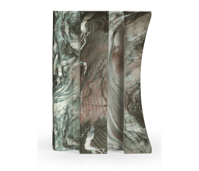 Faux Black & Grey Marble Puzzle Piece Side Table