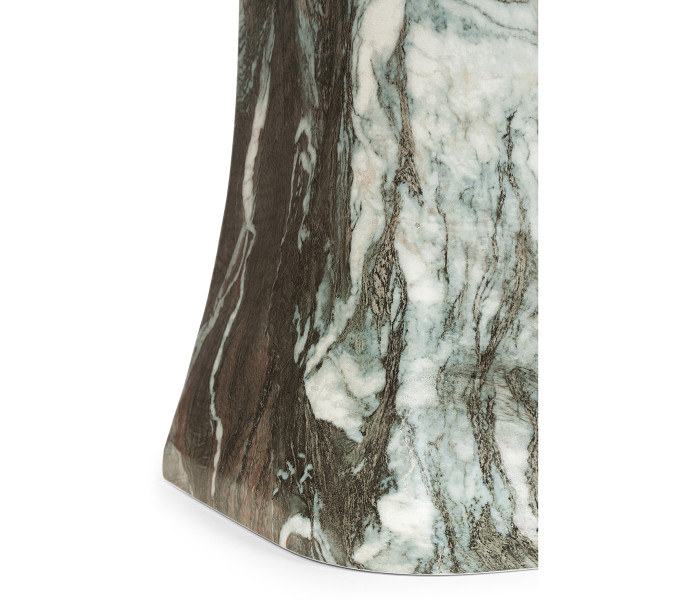 Faux Black & Grey Marble Puzzle Piece Side Table